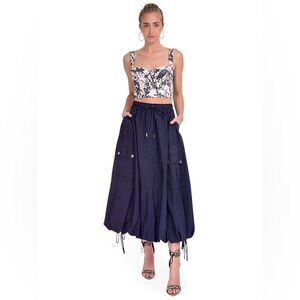 CINQ À SEPT Finley Bubble Cargo Midi Skirt Size S